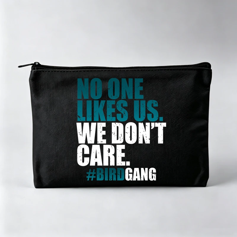 Women's Slogan-style Graphic Makeup Bag, Zipper Cosmetic Pouch for Casual Use