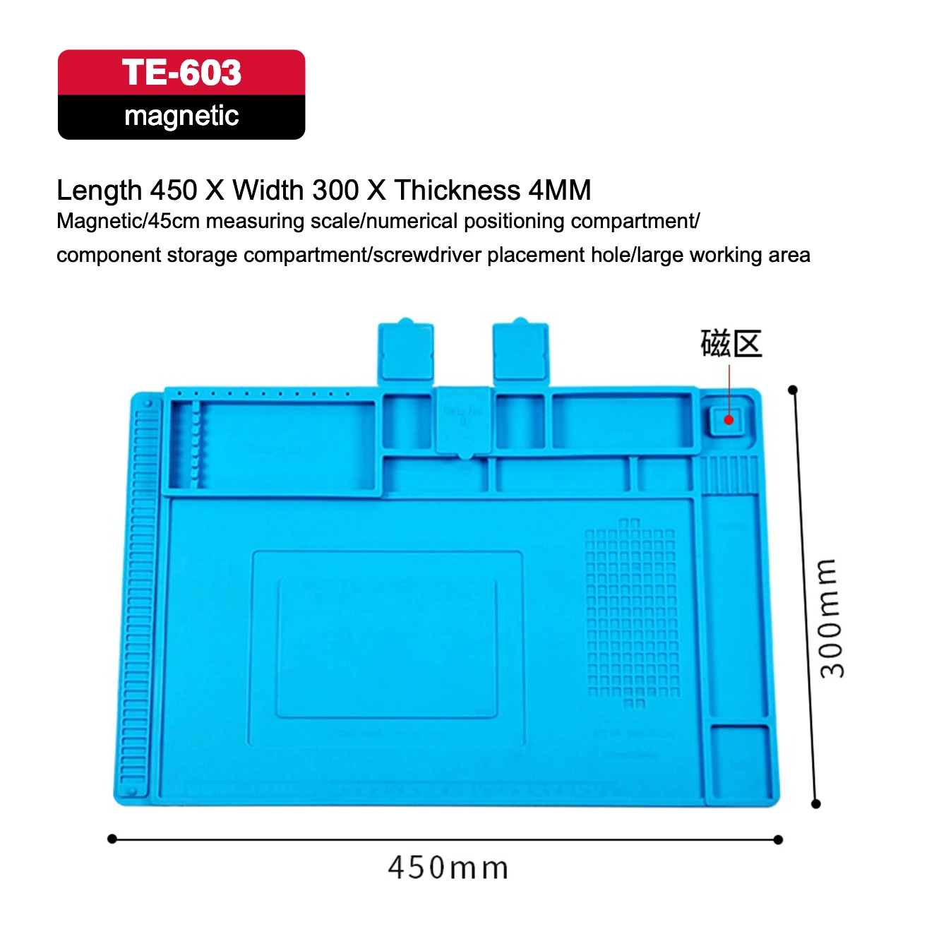 Soldering Station Mat Silicone Multifunctional Work Mat Heat Resistant 932°F Anti-Static Pad for Electronic Phone Watch Repair