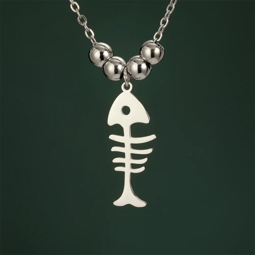 My Shape Katzen-und Fischgräten Anhänger Halsketten für Frauen Mädchen Kätzchen Tiere Charms Halskette Halsreif Edelstahl Schmuck – Detail 33
