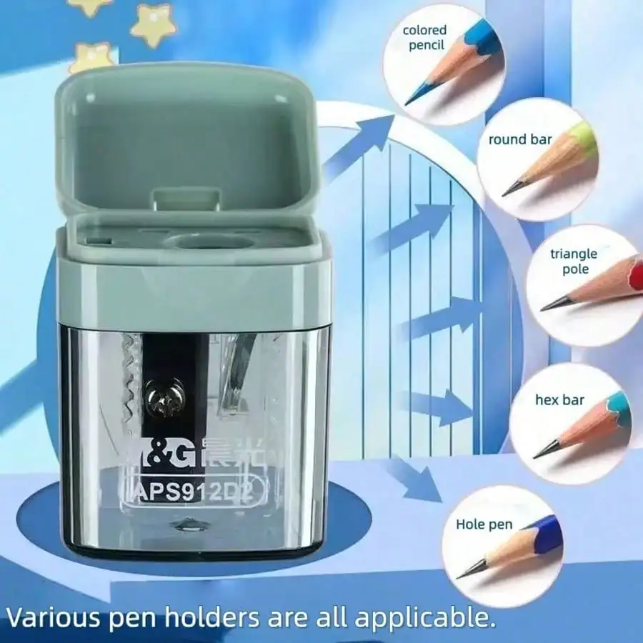 Single Hole Pencil Sharpener, Premium Student Pencil Sharpener, Durable And Easy To Clean, With Lid To Prevent Mess, Compact Design, Suitable For Office And Home Desktop Stationery, School Manual Pencil Sharpener SS260616003340989939378