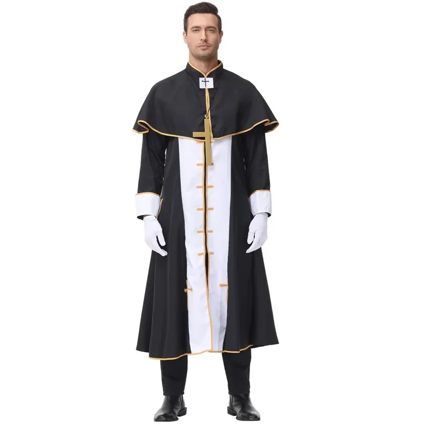 Halloween Donna Uomo Cosplay Sacerdote Suora Missionario Costume cattolico