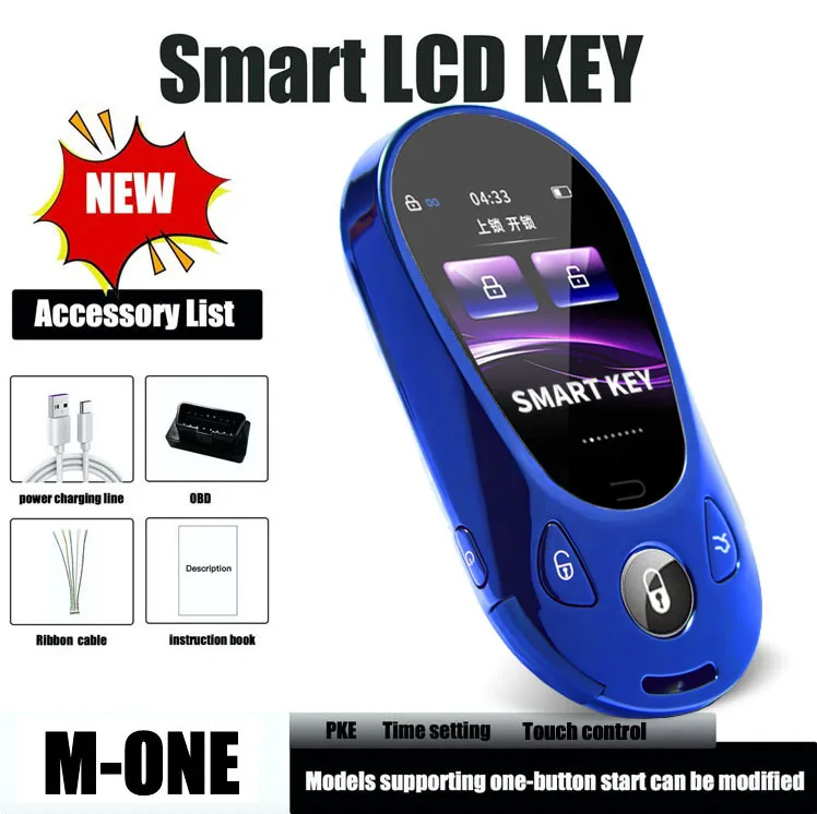 

Автомобильный ключ M-One, ЖК-дисплей, 2,0-дюймовый сенсорный экран, функция комфортного входа, роскошный дизайн, брелок с дистанционным управлением для автомобиля