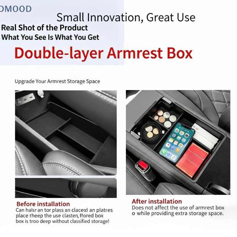 Sealion 7 2024 2025 Center Console Lower Storage Box Armrest Organizer Enhanced Storage Easy Cleaning for Car Interior Tidy Sol
