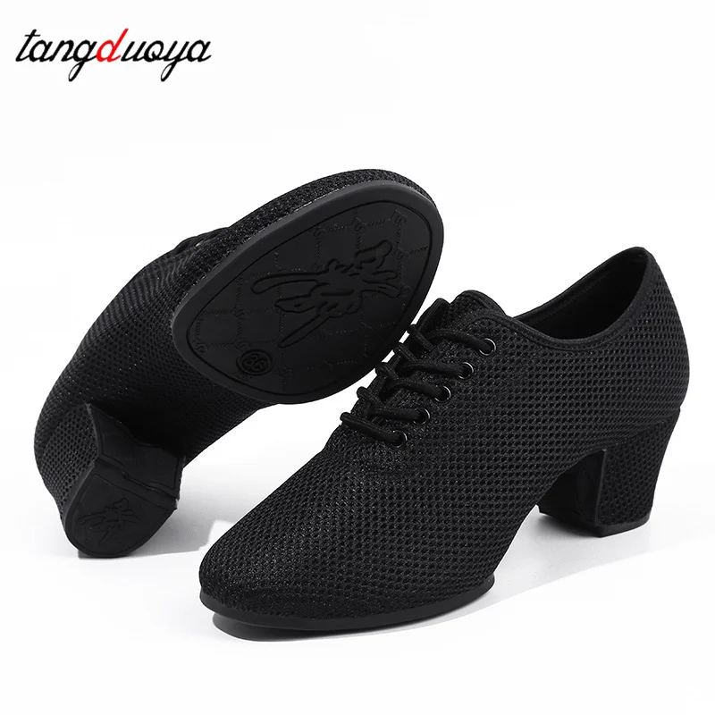 

Latin Dance Shoes Adult Women Ballroom Professional Dancing Soft Soled Shoes High Heels Ladies Practice Training Dance Shoes