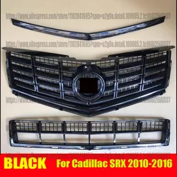 2pcs Black Front Bumper Upper+Lower Grille Grill Trim For Cadillac SRX 2013 2014 2015 2016 car acesssories