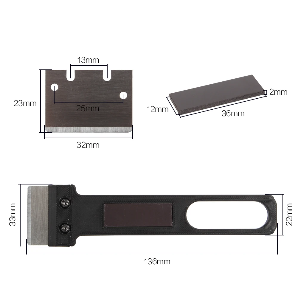 XCR 1/2 Sets Effiziente Ersatzklingen und Schaber zum Reinigen von Bambulab-Kochfeldoberflächen für 3D-Druckzubehör