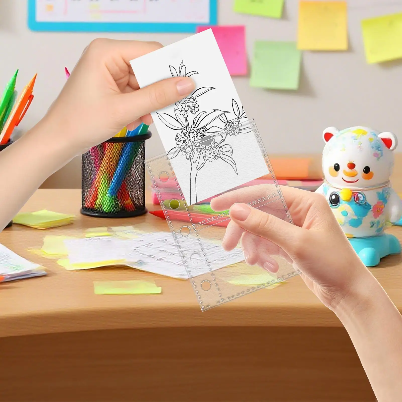 واقيات الصفحات 10 قطع A7 6 حلقات أغطية مستندات شفافة أغطية مستندات شفافة لمشروع الموظفين الإداريين المكتبيين