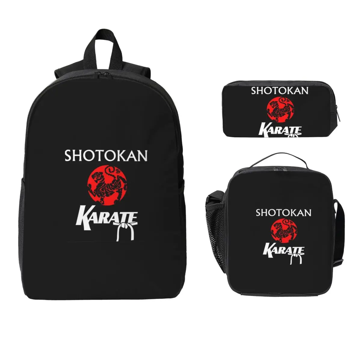 

Shotokan Karate Backpack Student Boys Girls BookBag School Bag Laptop Shoulder Bags 3ps Insulated Lunch Bag Pencil Case