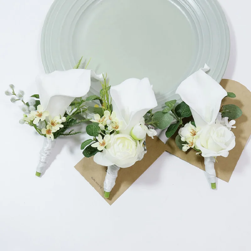 Ramillete de celebración de negocios de estilo occidental, flor de mano, suministros de boda, flor simulada, estudio de fotografía, serie blanca