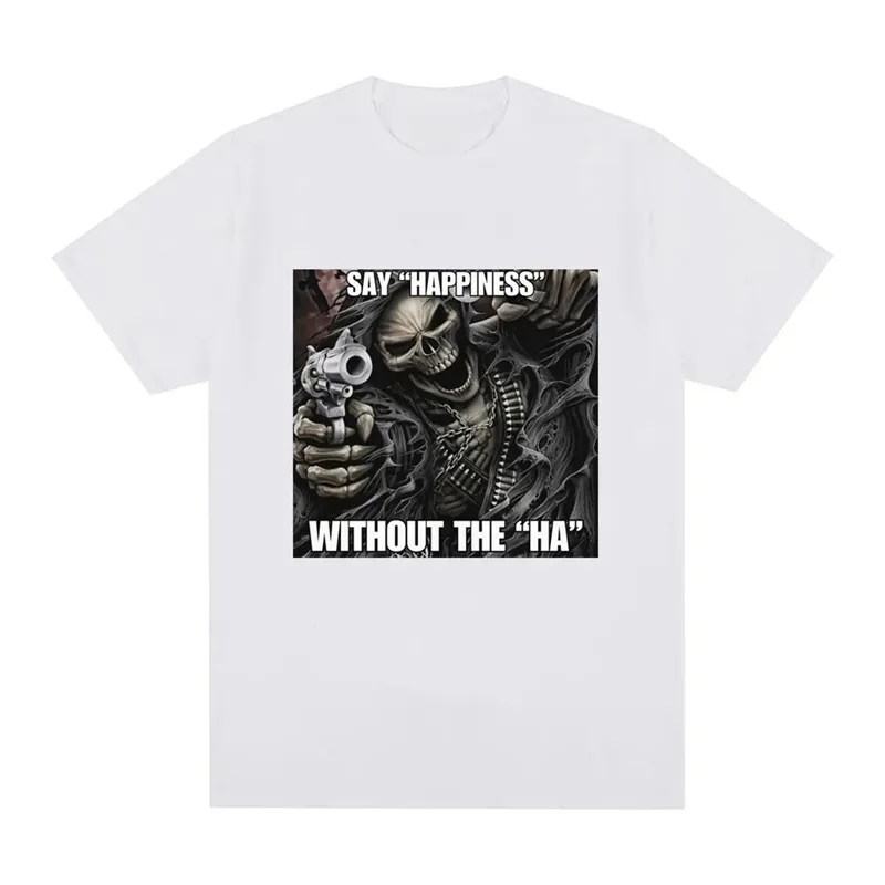 تي شيرت رجالي للهالوين على الطراز القوطي ثقيل الوزن مطبوع عليه جمجمة رعب مع جاك أو لانترنز تابوت فقط في انتظار شعار الهالوين #4