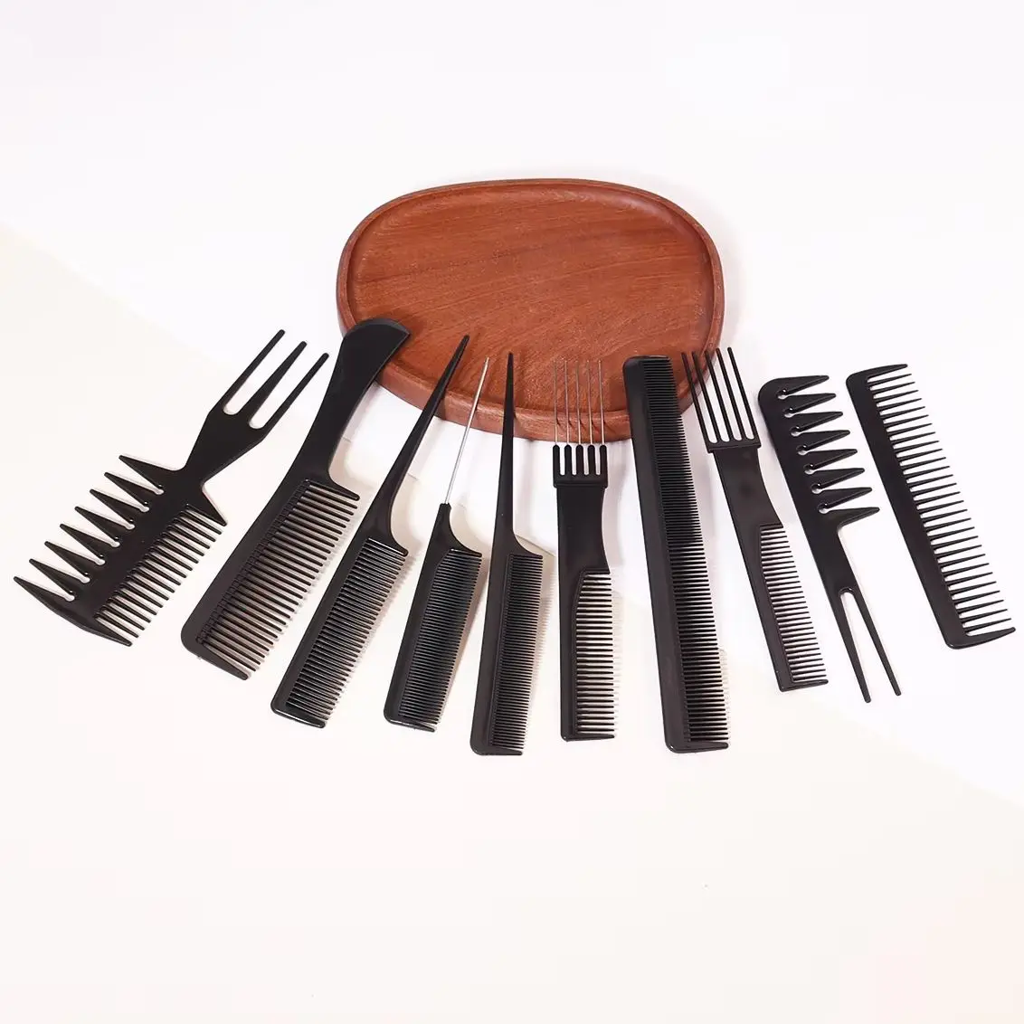 

Профессиональный набор расчесок из 10 предметов, профессиональная расческа для укладки парикмахера, подходит для всех типов волос, специально для париков из натуральных волос