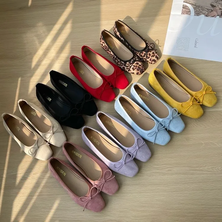 kaisar-summer-flat-ballet-shoes-women's-mary-janes-knot-casual-footwear-comfortable-slip-on-round-toe-rubber-sole
