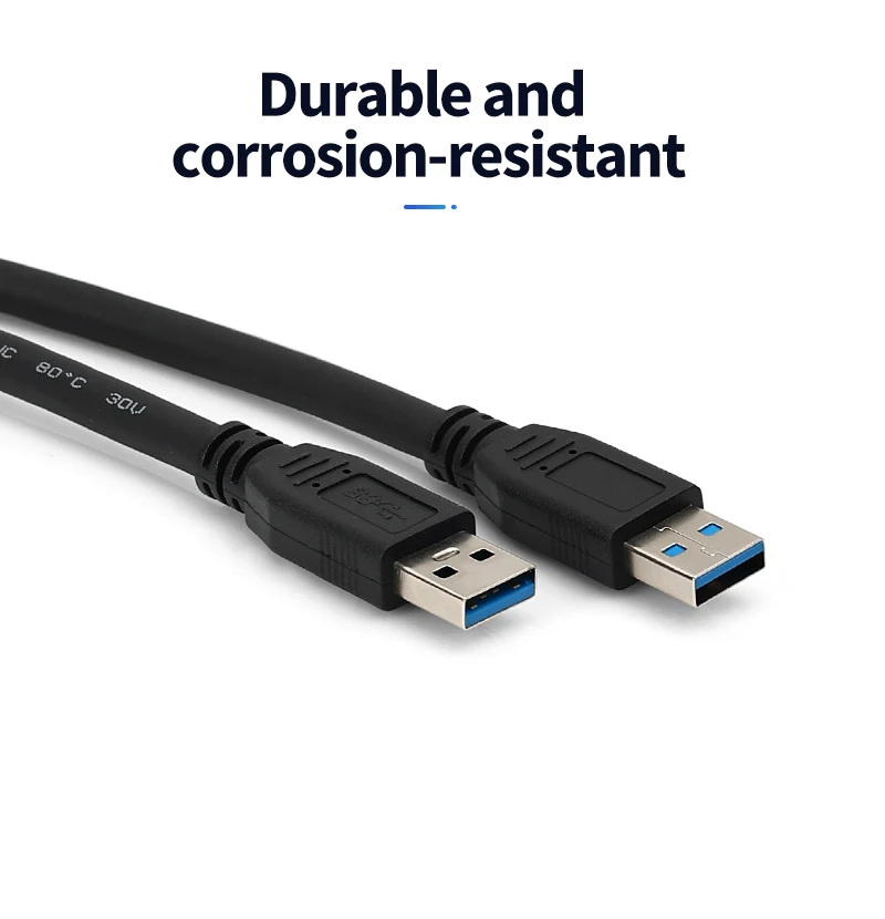 USB 3.0 Data Cable Type A Male to A Male Double Shielded Anti-Interference High Flex Drag Chain Cable for Industrial Equipment