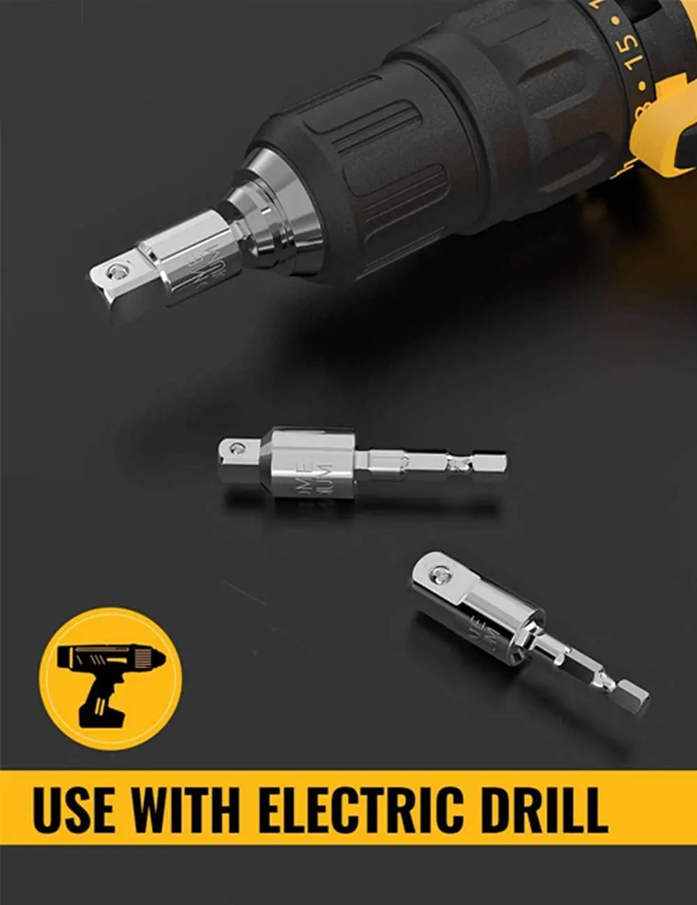 360 degree Rotatable Hex Shank 1/4" 3/8" 1/2" Impact Driver Socket Adapter 105 Degree Right Angle Screwdriver set Drill