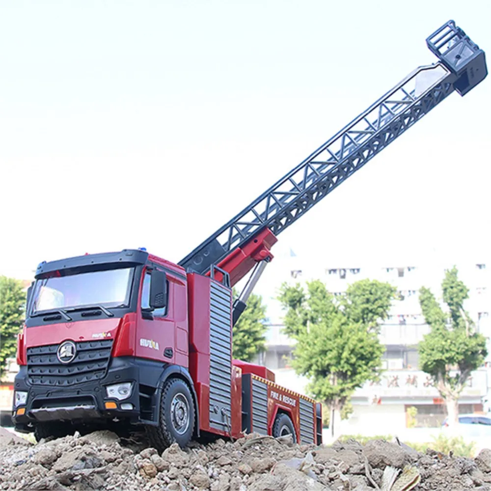 بيع الولايات المتحدة لعبة HUINA 1/14 561 2.4G سلم تحجيم قابل للرش شاحنة إطفاء جرار RC نموذج سيارة #5