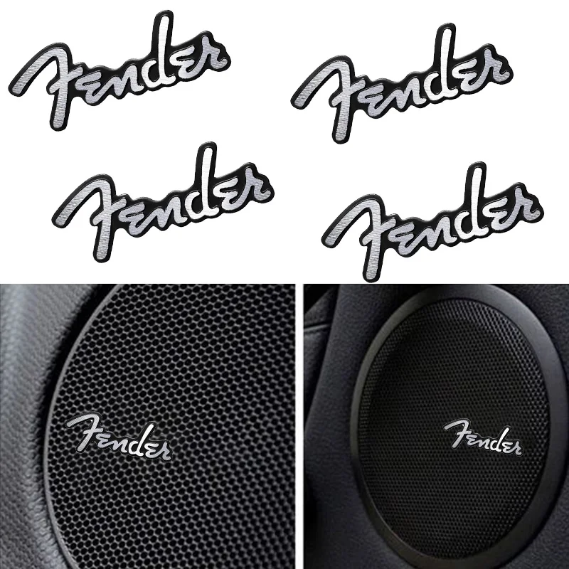 2/4/8 Uds. Logotipo de guardabarros de Metal de alta calidad altavoz Hi-Fi para coche insignia de altavoz estéreo emblema pegatina accesorios de estilo automático
