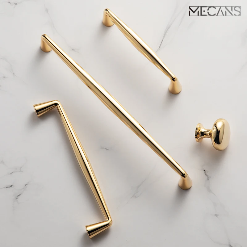 Goo-Ki Solid Zinc Alloy Gold Cabinet Handles for Furniture Drawer Knobs Gold Cabinet Pulls Decorative Home Improvement Hardware