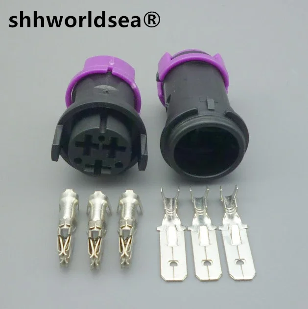 shhworldsea 3 Pin 6.3mm 813972928 813972927 Circular Waterproof Fog Lamp Plug  Male or Female Connector For Toyota Mazda VW