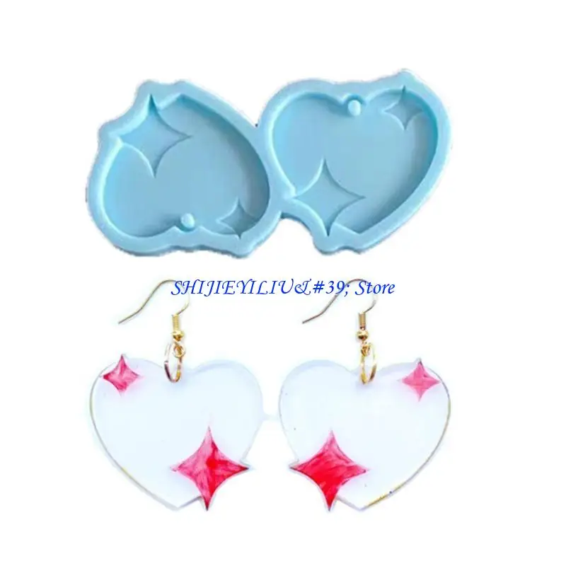 

E21F Love Angel Cupid Earring Mold Epoxy Resin Casting Pendant Mold Suitable for Diy