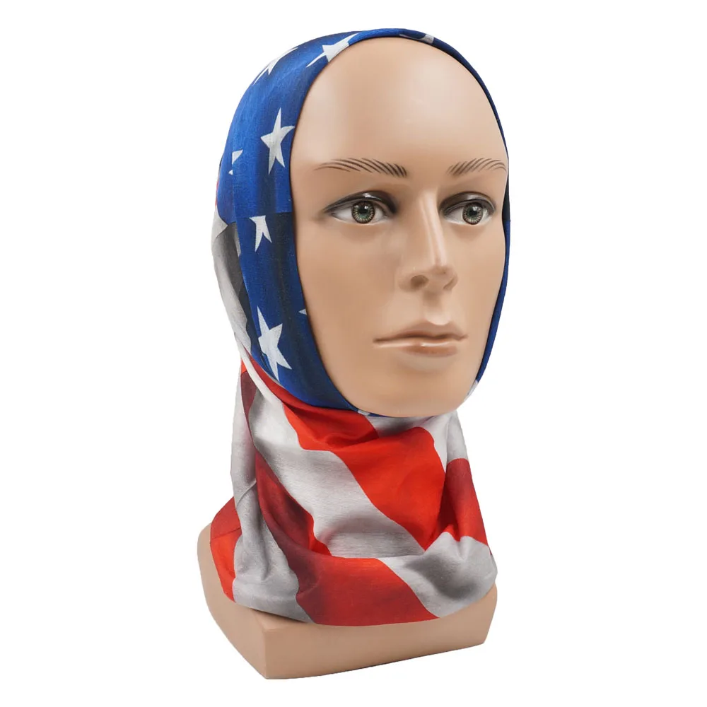 US Stars and Stripes /United States American National Flags Bandanas Face Cover Magic Hiking Headscarves Motorcycle Neck Gaiter