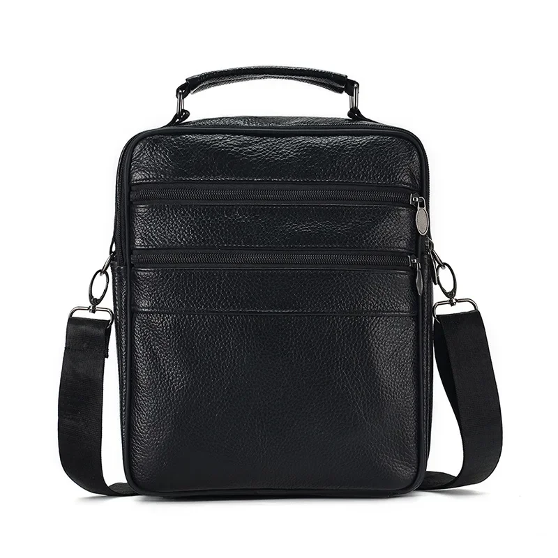 Bolso de hombro clásico de cuero para hombre, bandolera de negocios de gran capacidad