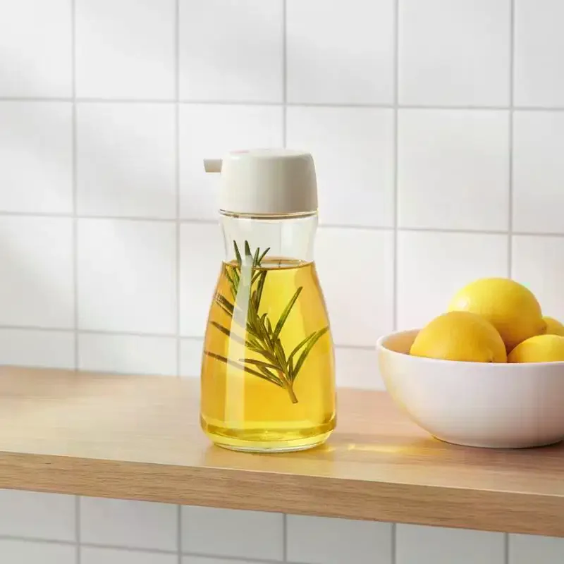 190ML Clear Glass Bottle for Sauces/Oils with A Tight-Fitting Lid Allows for Controlled Dispensing Glass Soy Sauce Seasoning Can view 5