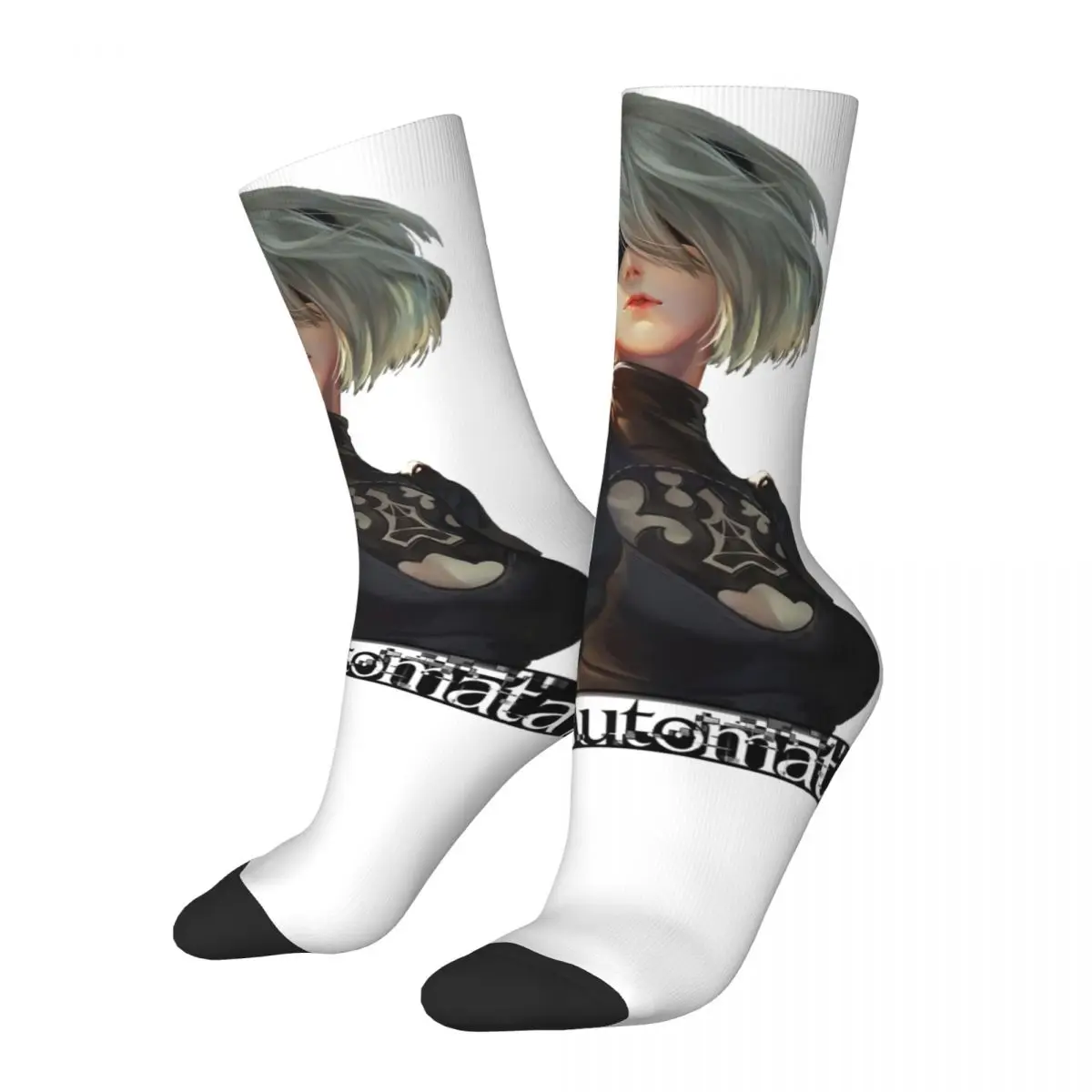 Забавные носки унисекс 2B NieR Automata Battle Robot Dress, носки для видеоигр, носки средней длины, Супермягкие, лучшие подарки