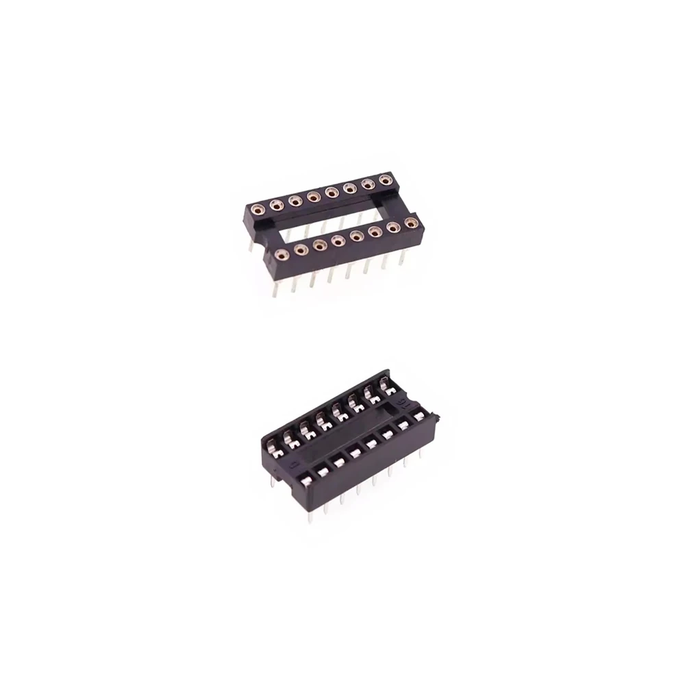 10PCS DIP-16 Round Hole Square Hole 16 Pins 2.54MM DIP DIP16 IC Sockets Adaptor Solder Type 16 PIN IC Connector