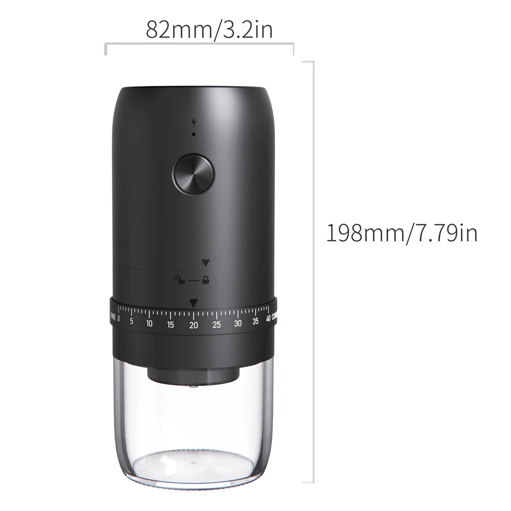 New Portable USB Electric Coffee Bean Grinder 40 Gears External Adjustable Rechargeable Grinders Household Mini Coffee Machine