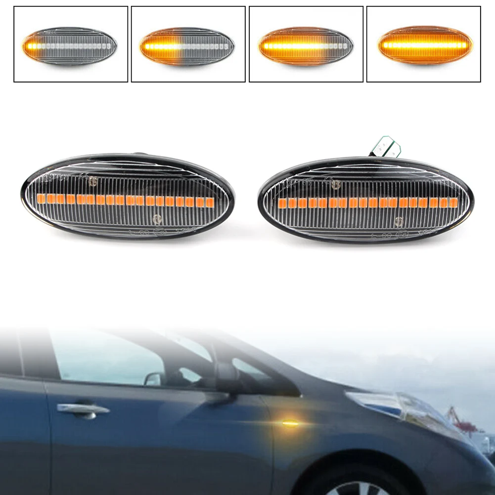 Dynamic Auto LED Side Marker Turn Signal Light Clear For Nissan Qashqai J10 X-trail T31 Cube Juke Leaf Micra Micra K13 Note E11