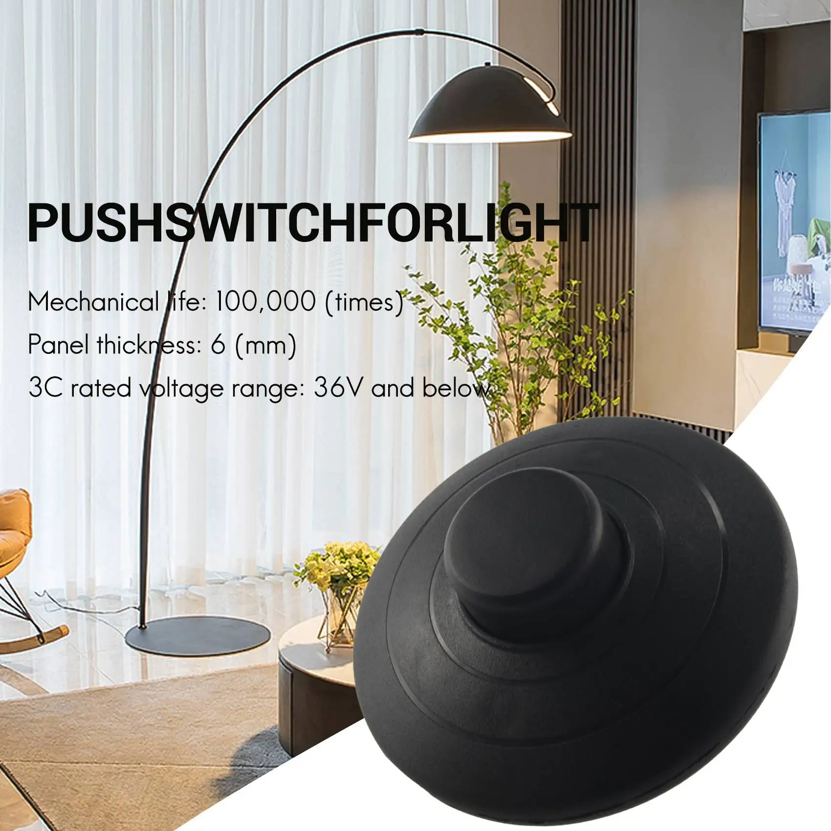 1 Stück schwarze Inline-Lampe Fußschalter Push Power Pedal Licht Fußschalter