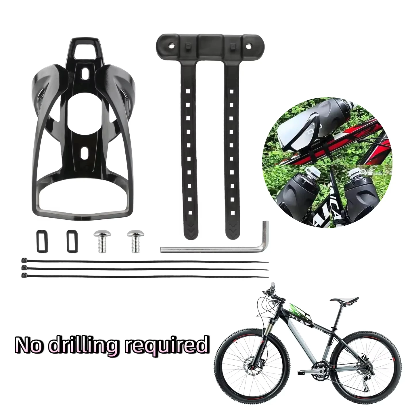 Mountain Biking Water Bottle - Ultra-Light Bicycle Water Bottle Holder, Equipped
