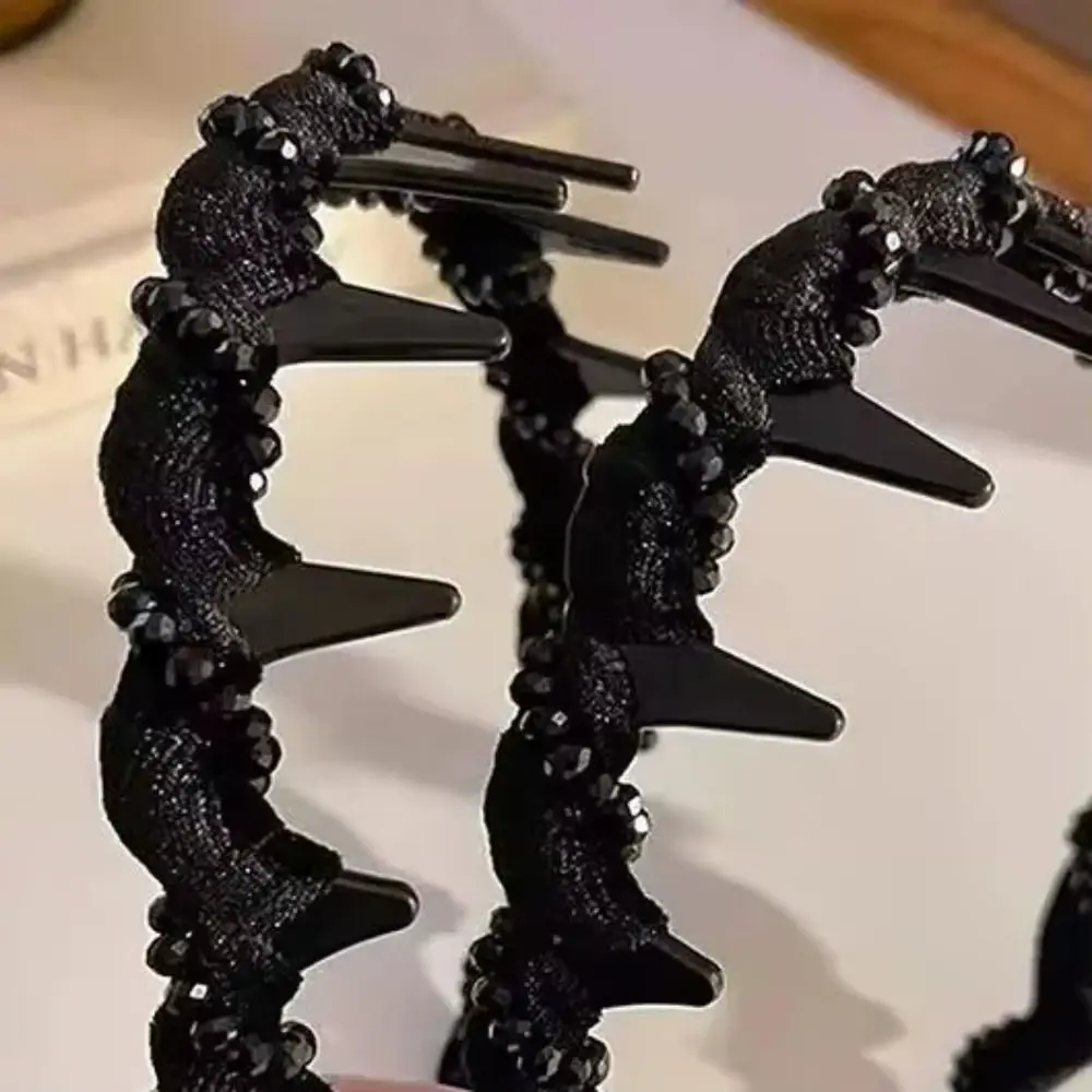 Opaska do włosów z falą i ząbkami, w koreańskim stylu, puszysta, do mycia twarzy, elastyczna, antypoślizgowa, do makijażu.