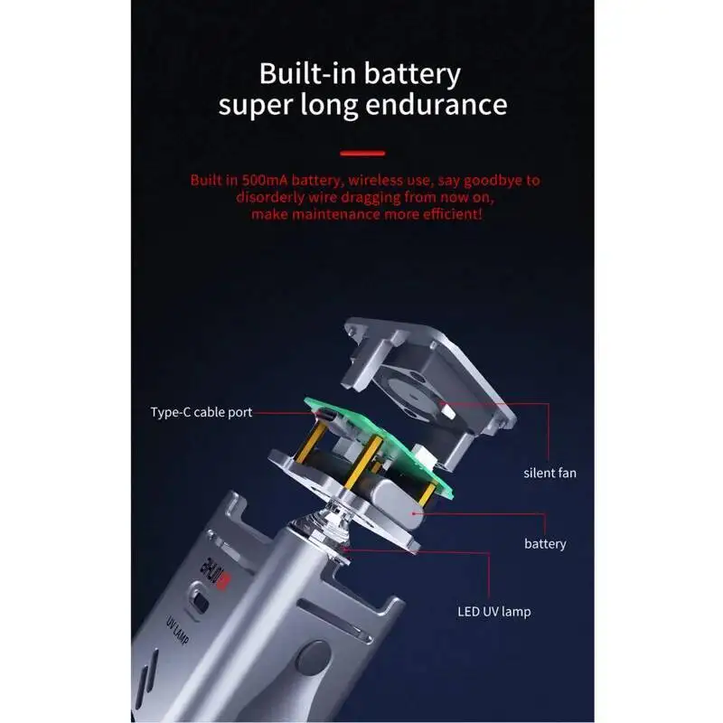 Aixun UV LED Lamp Is An Integrated Kit For LCD Glue Curing Of Mobile Phone Maintenance Motherboard And BGA Rework Station.