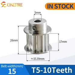3D Printers Parts printer pulley T5 10teeth bore 5mm T5 10teeth timing pulley fit for T5 belt width 15/16mm