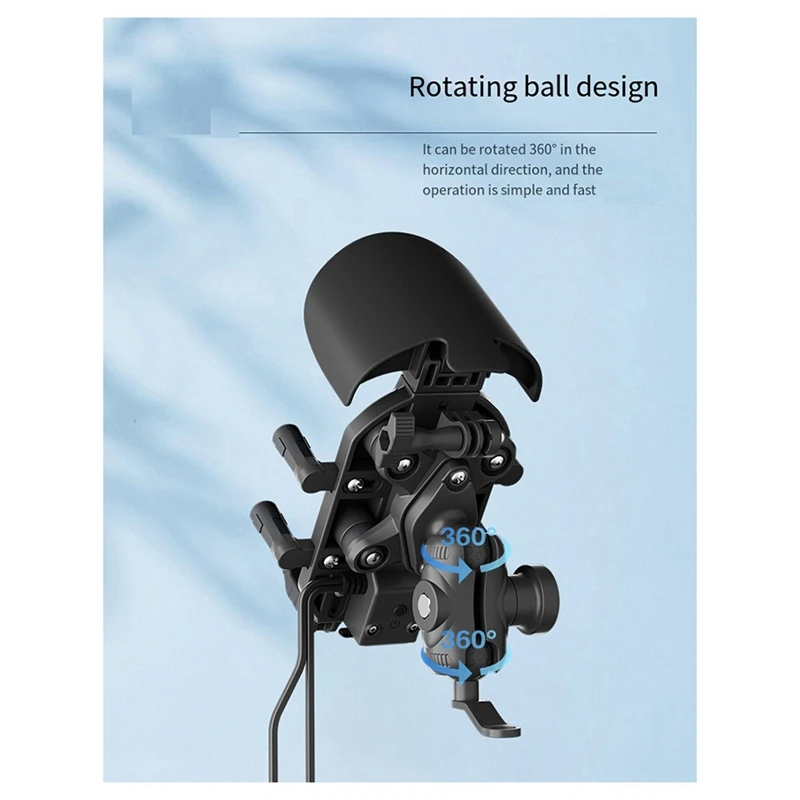 New Handlebar Mount 15W Wireless Charging Shockproof Bike Cellphone Support Anti-Theft Mobile Phone Mount Waterproof