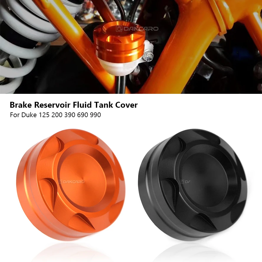 Motorcycle Brake Reservoir Fluid Tank Cover Rear Oil Cup Cap CNC Aluminum for Duke 125 200 390 690 990 Accessories