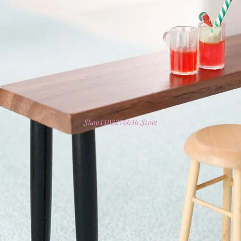 

R6FD Display Counter Realistic Bar Chair Zakka Model for 1:12 Scale Do