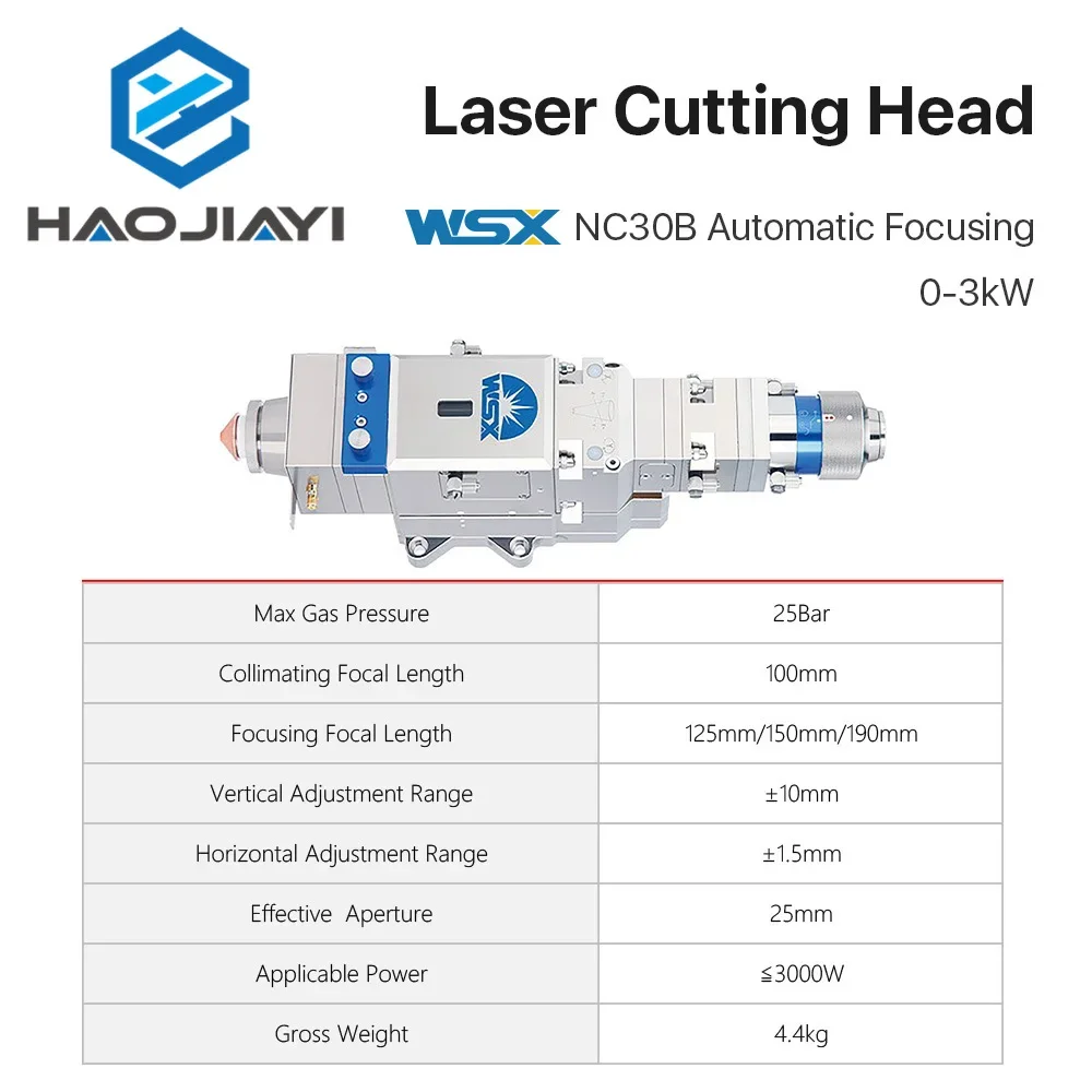 WSX 0-3KW NC30B Fiber Laser Cutting Head Automatic Focusing High Power QBH 3000W for Metal Cutting