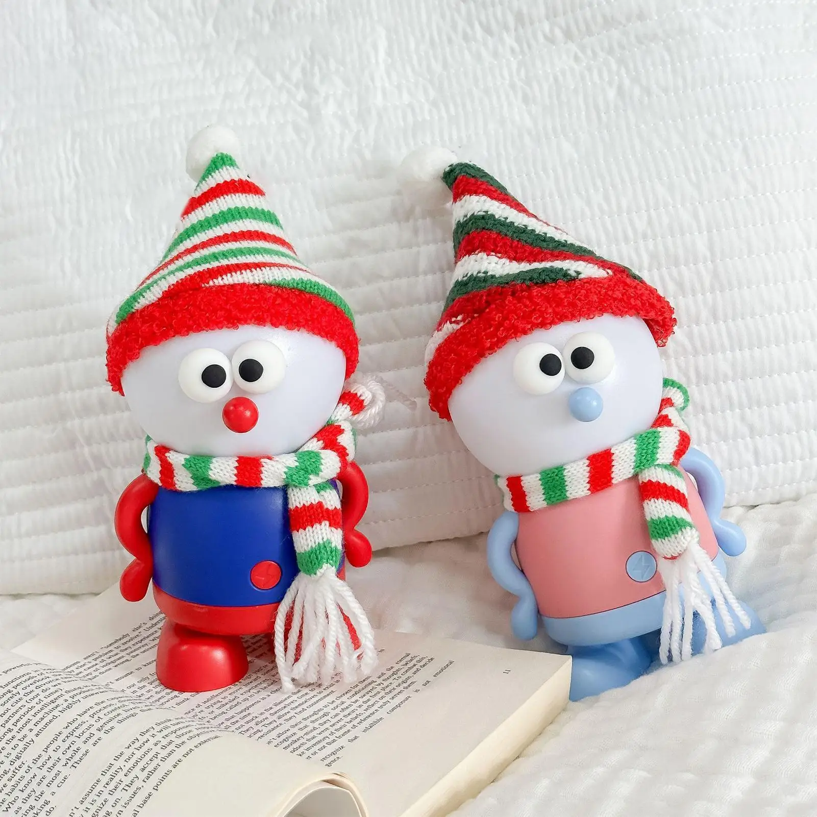 Snowman Night Light 3 Settings USB Charging Christmas Snowman Lamp Bedroom Dimming Lamp For Bedroom Nursery Kids Room Gathering