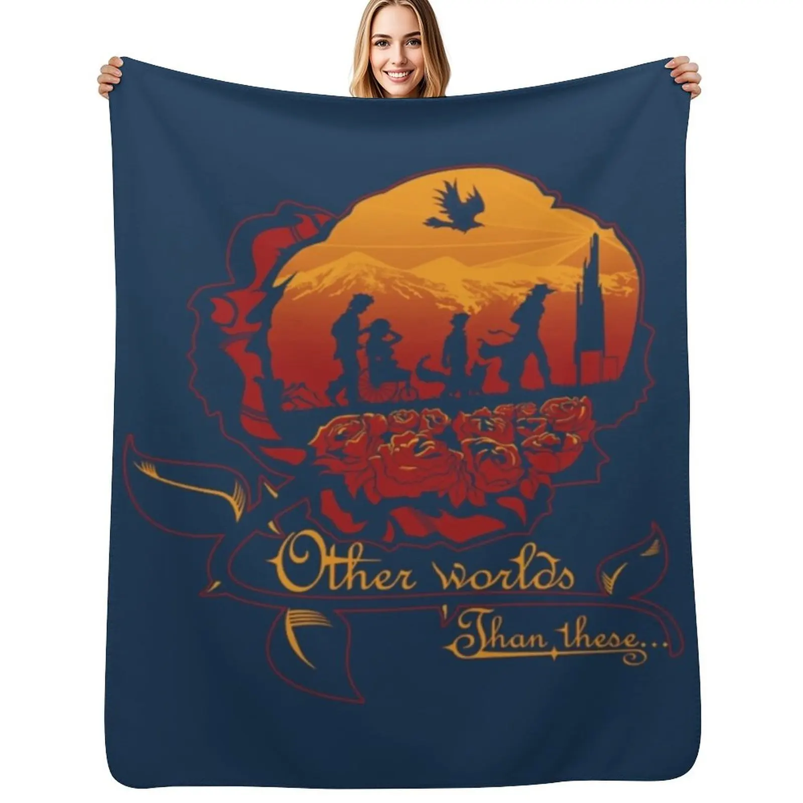 

Dark tower - other world than these Throw Blanket Faux Fur Soft Warm Blanket for Bed