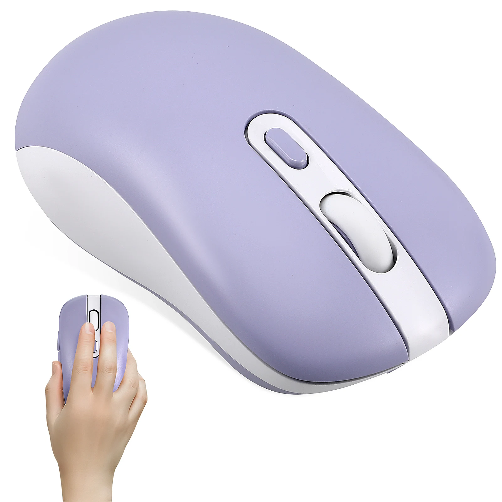 

Rechargeable Wireless Mouse for Laptop Mini Purple Optical Mice Detachable Portable Computer Accessories Gaming