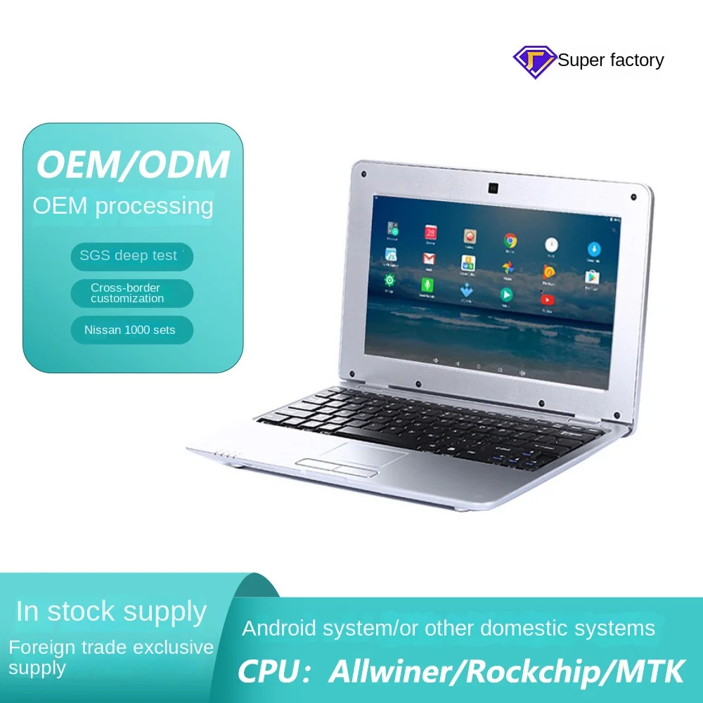 Laptop Mini Quad-Core 10,1-Zoll-Mini-Computer Android Netbook Eingebautes kabelloses kabelgebundenes Netbook