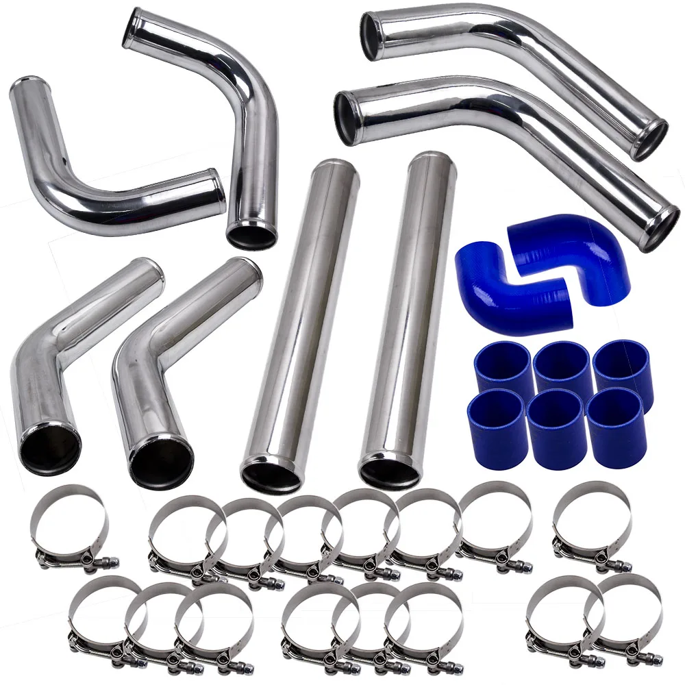 2,5-calowy uniwersalny aluminiowy zestaw rur turbo chłodnicy międzystopniowej + silikon + zacisk