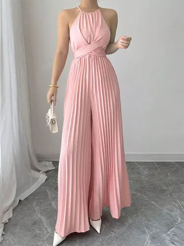 Novedad de verano, monos, ropa de calle, moda informal, peleles ajustados con cordones, monos rosas sexis sin mangas para fiesta, monos elegantes para mujer, ropa