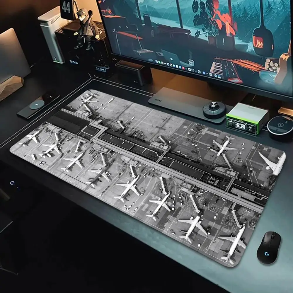 

Airplane airport pattern Mouse Pad Computer Laptop MousePad XXL Office Gaming Mousepads Rubber Bottom Non-Slip Desk Mat 900X400