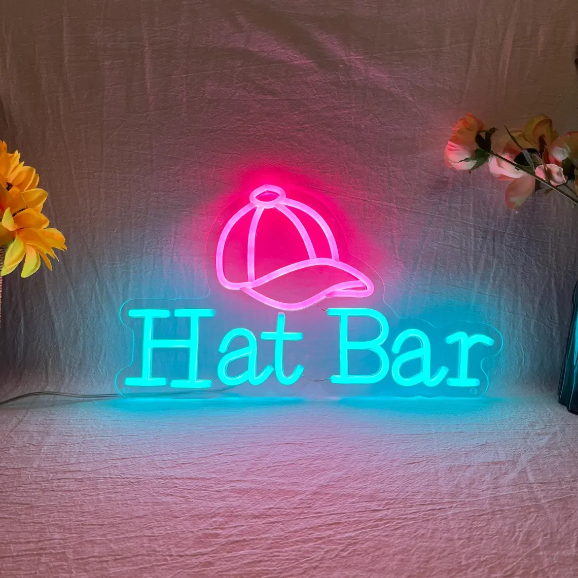 Hat Bar Neon Sign Bar Neon Hat Shop Wall Decor Hat Neon Art Opening Sign