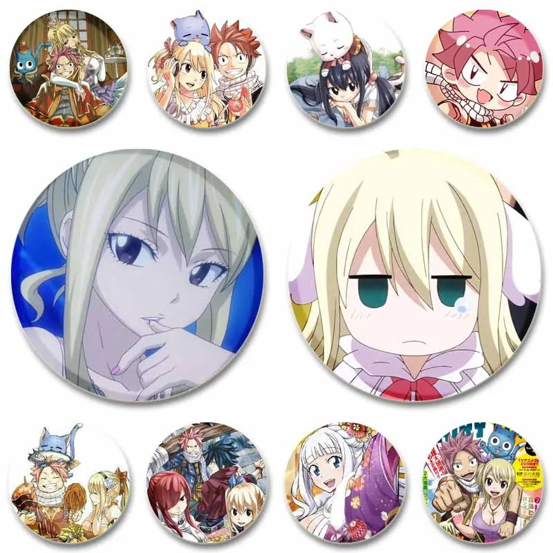 

Natsu Dragneel Gray Fullbuster Cartoon Figure Badge Creative Anime Character Enamel Pins Bag Clothes Decorative Brooch Jewelry