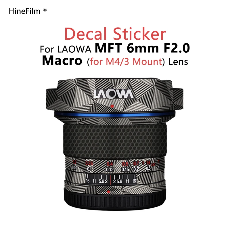 

Laowa MFT6 F2 M43 Mount Lens Skin For LAOWA MFT 6mm F2.0 C&D-Dreamer Lens Protector Coat Wrap 3M Vinyl Sticker Film