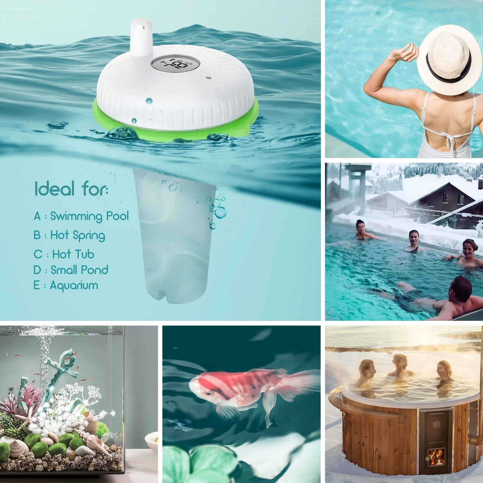 INKBIRD-Termômetro de piscina à prova d\'água com Wi-Fi Gateway, temperatura e umidade Monitor, atualizado, IBS-M2, 300 pés